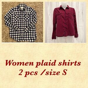 Forever 21 Women's Plaid Button Down Shirts Bundle (2 pcs, Size S
